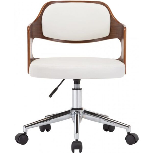 vidaxl-silla-de-oficina-giratoria-madera-curvada/cuero-sintético-blanco-3054849