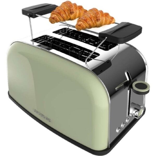 cecotec-toastin'-time-850-green-tostadora-2-rebanadas-cortas-y-soporte-para-panecillos-850w-en-verde-04812