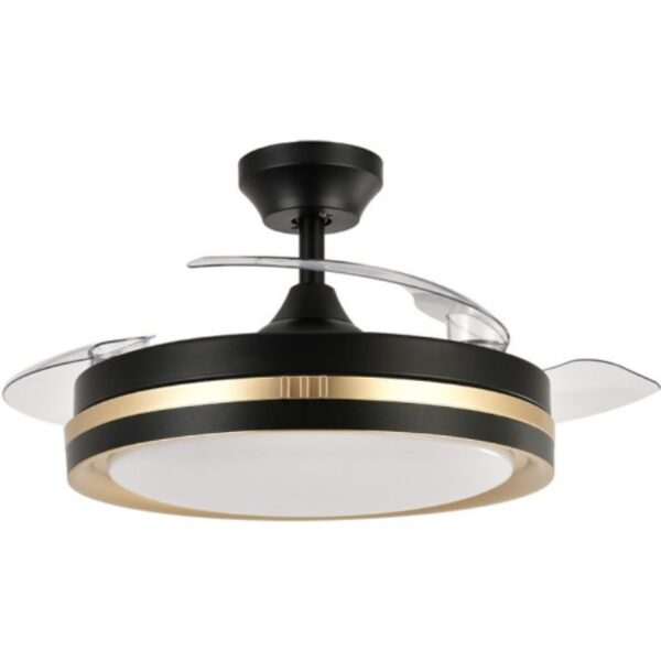 iluminashop-350521-ventilador-de-techo-led-con-mando-a-distancia-palas-retractiles-72w-negro/oro-350521