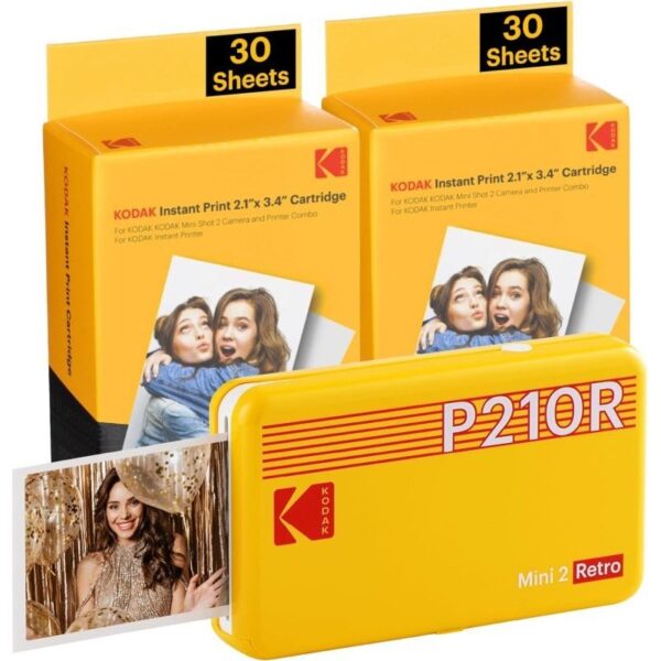 kodak-mini-2-retro-p210r-impresora-fotográfica-bluetooth-amarilla-+-papel-60-fotos-p210ryk60