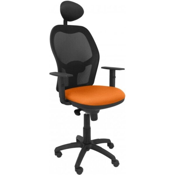 piqueras-y-crespo-jorquera-silla-malla-con-cabecero-fijo-negra-asiento-bali-naranja-15snbali308c