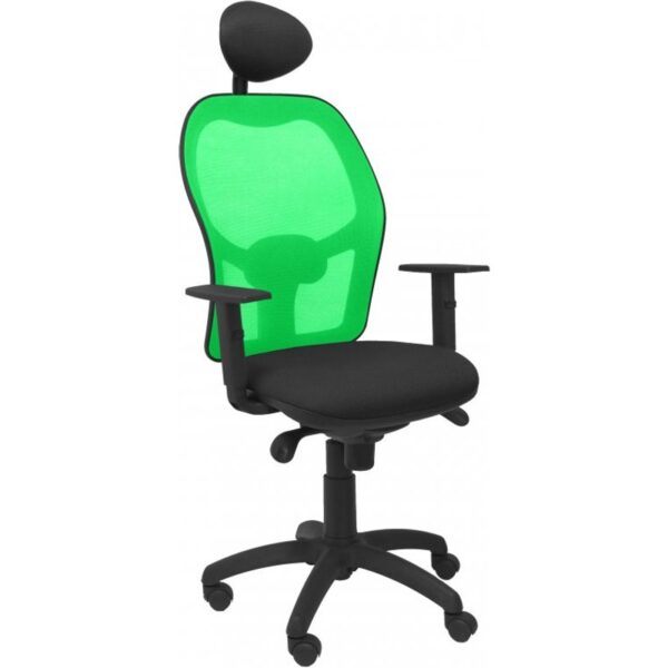 piqueras-y-crespo-jorquera-silla-malla-verde-asiento-bali-con-cabecero-fijo-negro-15svbali840c