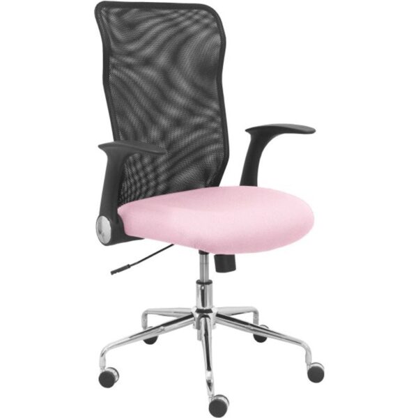 piqueras-y-crespo-minaya-silla-respaldo-malla-negro-asiento-bali-rosa-pálido-4031bali710