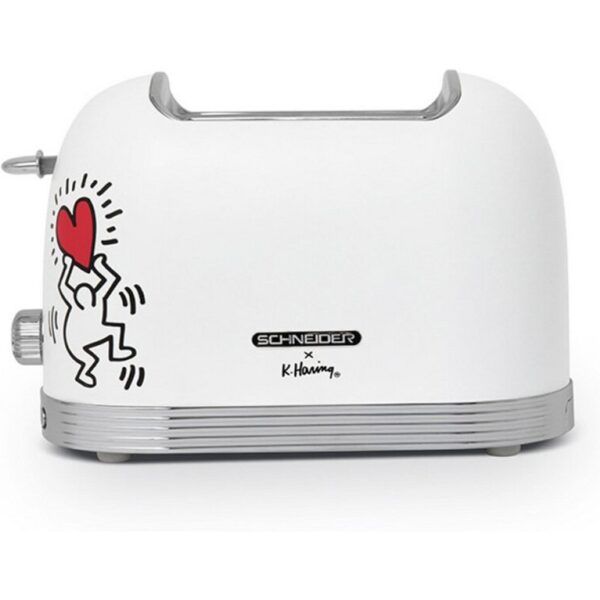 schneider-scto2ktecw-tostadora-vintage-2-ranuras-815w-colección-keith-haring-blanco-mate-tech-art-scto2ktecw