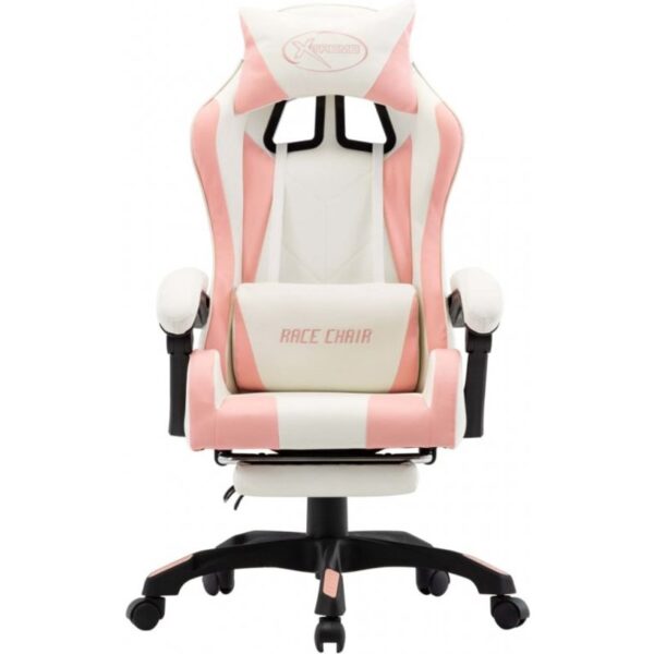 vidaxl-silla-gaming-con-reposapiés-cuero-sintético-rosa/blanco-287994