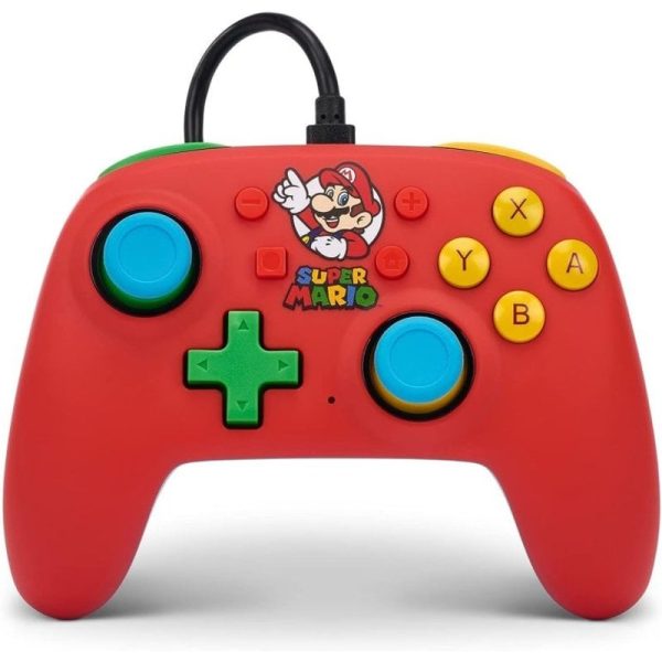 power-a-mario-medley-mando-nano-con-cable-rojo-para-nintendo-switch-617885045110