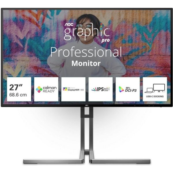 aoc-graphic-pro-u27u3cv-27"-led-nano-ips-ultrahd-4k-hdr-400-usb-c-u27u3cv