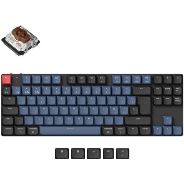 keychron-k1-pro-qmk/via-teclado-mecánico-inalámbrico-low-profile-rgb-backlight-switch-brown-k1p-h3-es